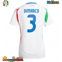 Camisa de Futebol Itália Federico Dimarco #3 Equipamento Secundário Mulheres Europeu 2024 Manga Curta